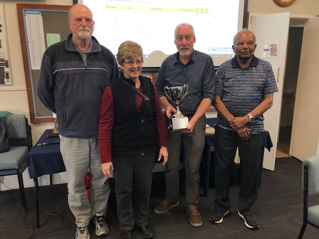 Intermediate IP winners: John Waller, Barbara Dow, Ric Broadhurst and Upali Sarathchandra from the Waikato Club